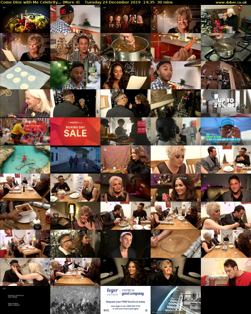 Come Dine with Me Celebrity... (More 4) Tuesday 24 December 2019 14:35 - 15:05
