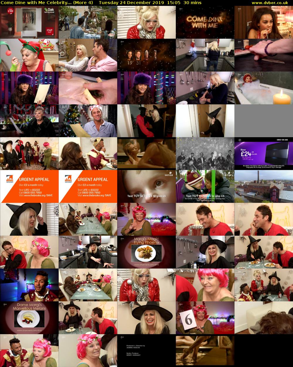 Come Dine with Me Celebrity... (More 4) Tuesday 24 December 2019 15:05 - 15:35