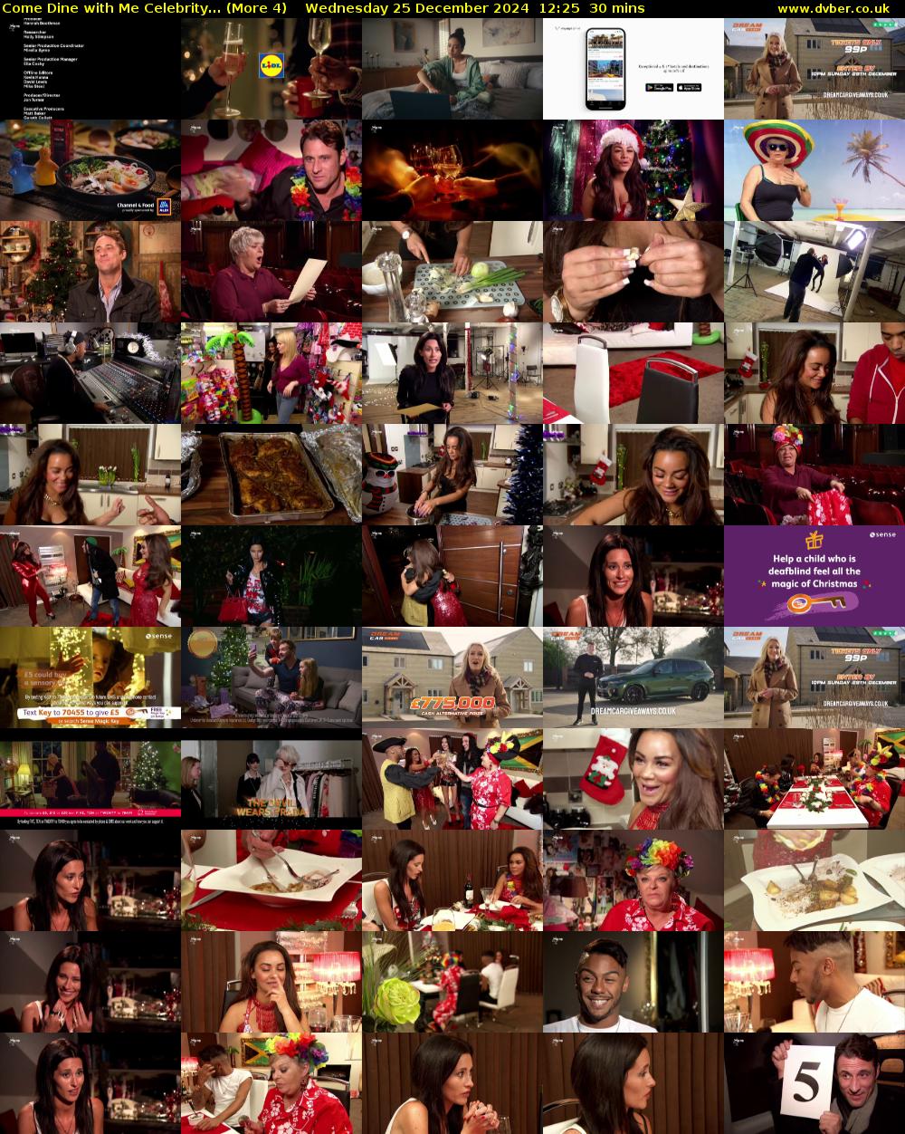 Come Dine with Me Celebrity... (More 4) Wednesday 25 December 2024 12:25 - 12:55