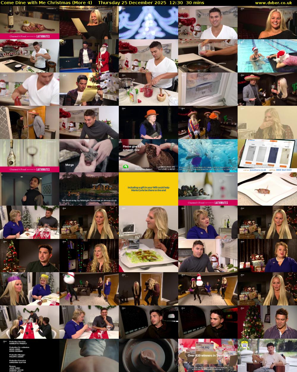 Come Dine with Me Christmas (More 4) Thursday 25 December 2025 12:30 - 13:00