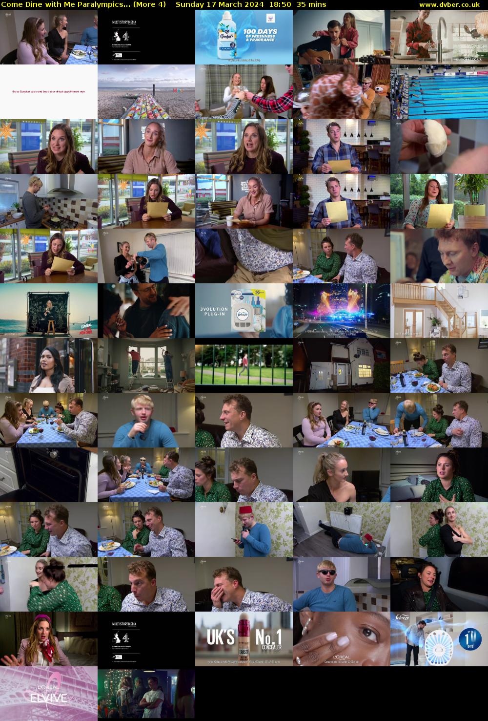 Come Dine with Me Paralympics... (More 4) Sunday 17 March 2024 18:50 - 19:25