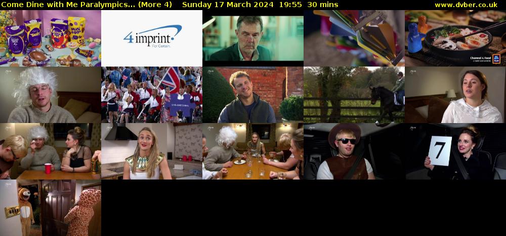 Come Dine with Me Paralympics... (More 4) Sunday 17 March 2024 19:55 - 20:25