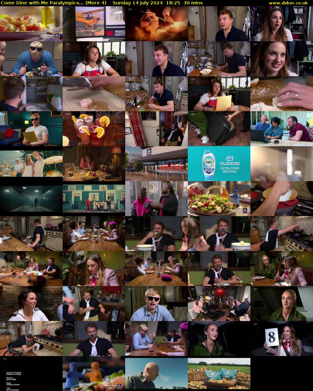 Come Dine with Me Paralympics... (More 4) Sunday 14 July 2024 18:25 - 18:55