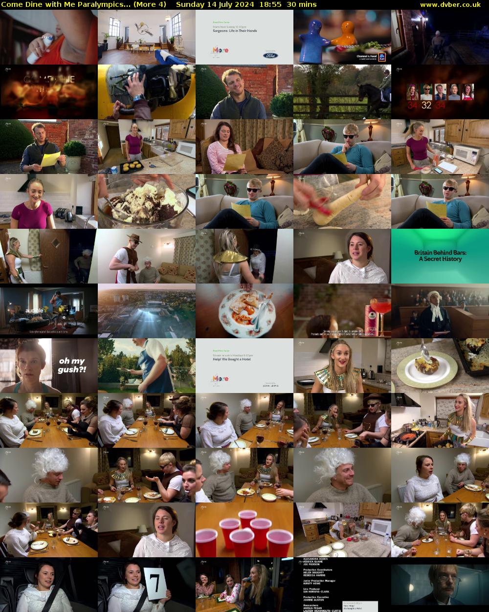 Come Dine with Me Paralympics... (More 4) Sunday 14 July 2024 18:55 - 19:25