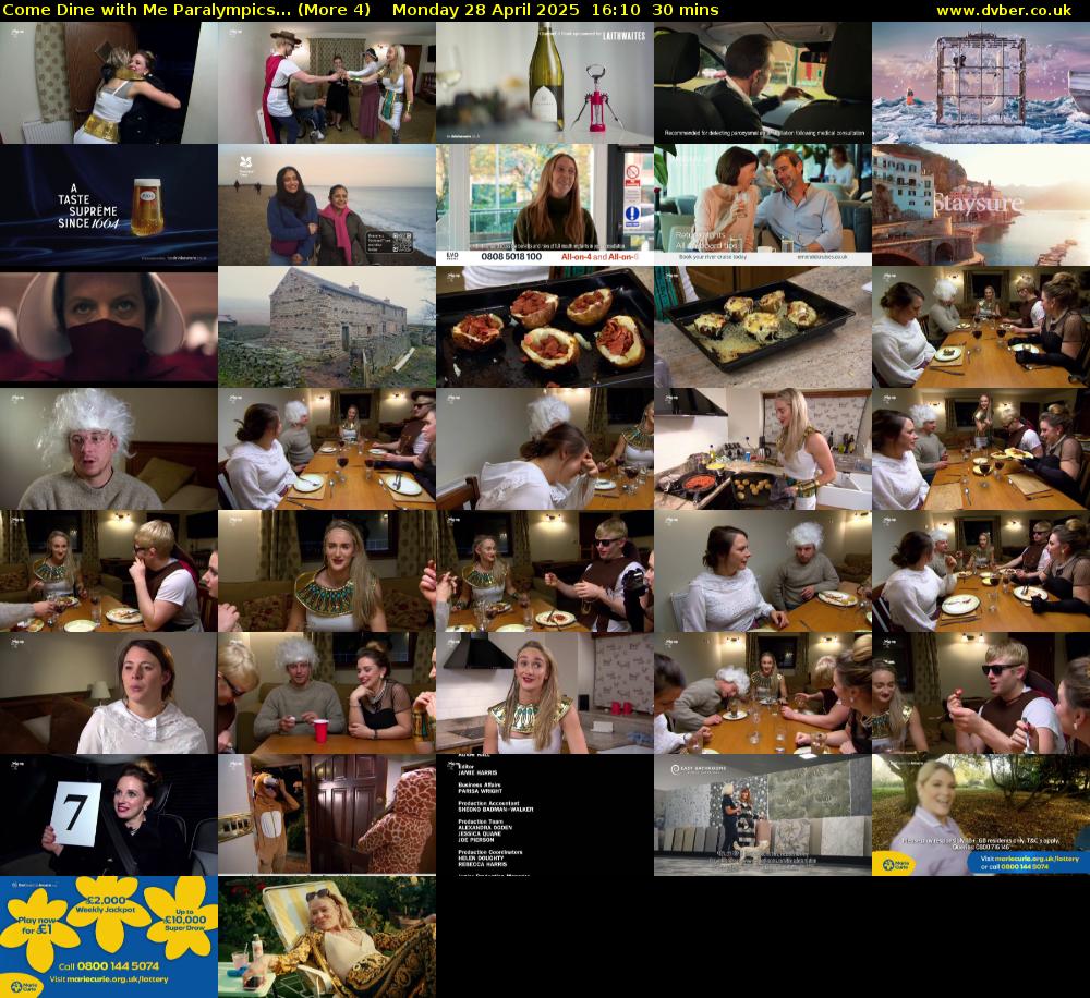 Come Dine with Me Paralympics... (More 4) Monday 28 April 2025 16:10 - 16:40