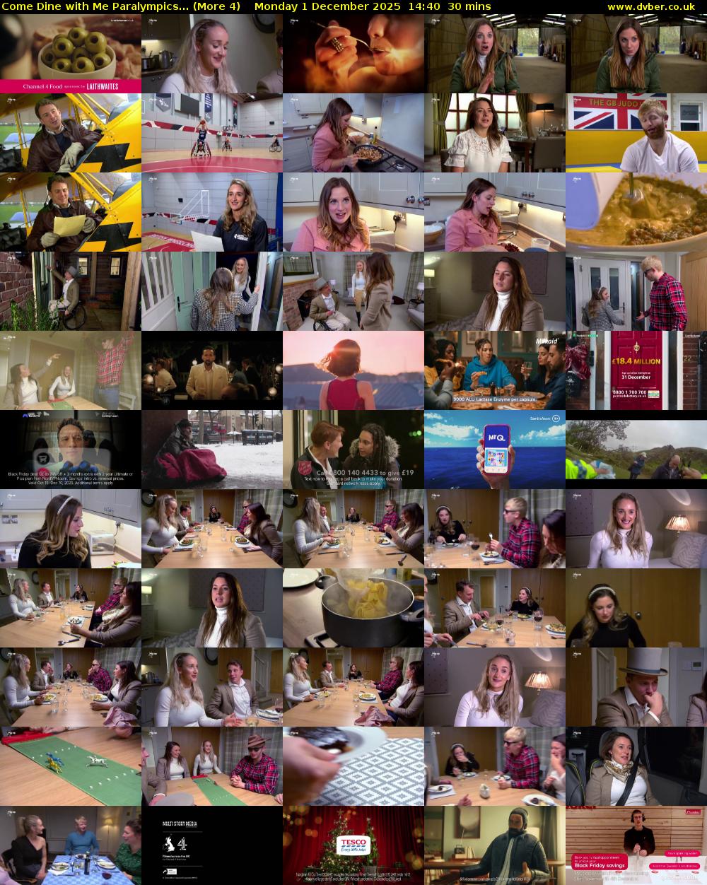 Come Dine with Me Paralympics... (More 4) Monday 1 December 2025 14:40 - 15:10