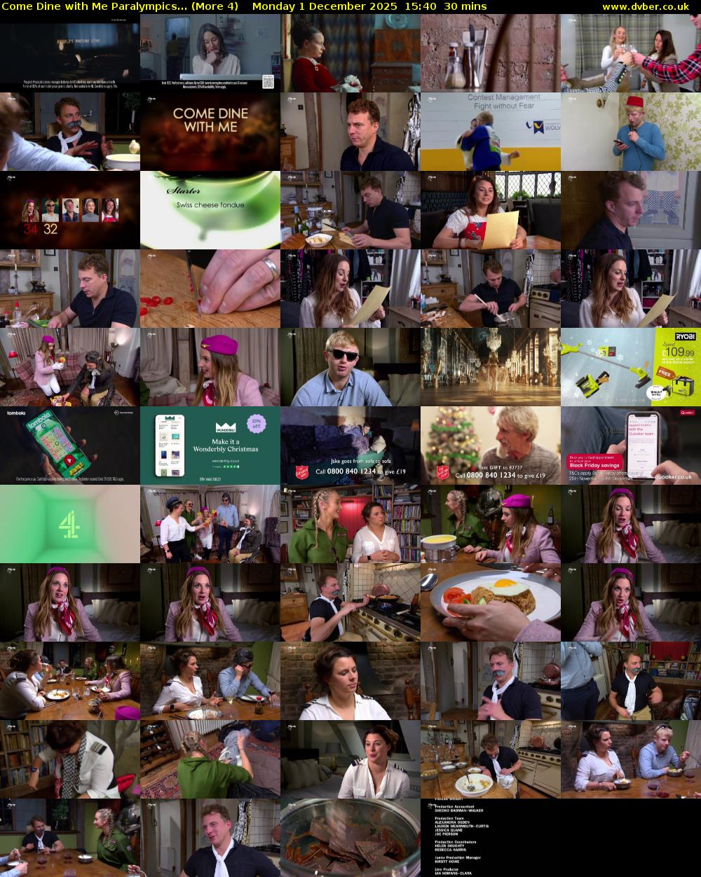 Come Dine with Me Paralympics... (More 4) Monday 1 December 2025 15:40 - 16:10