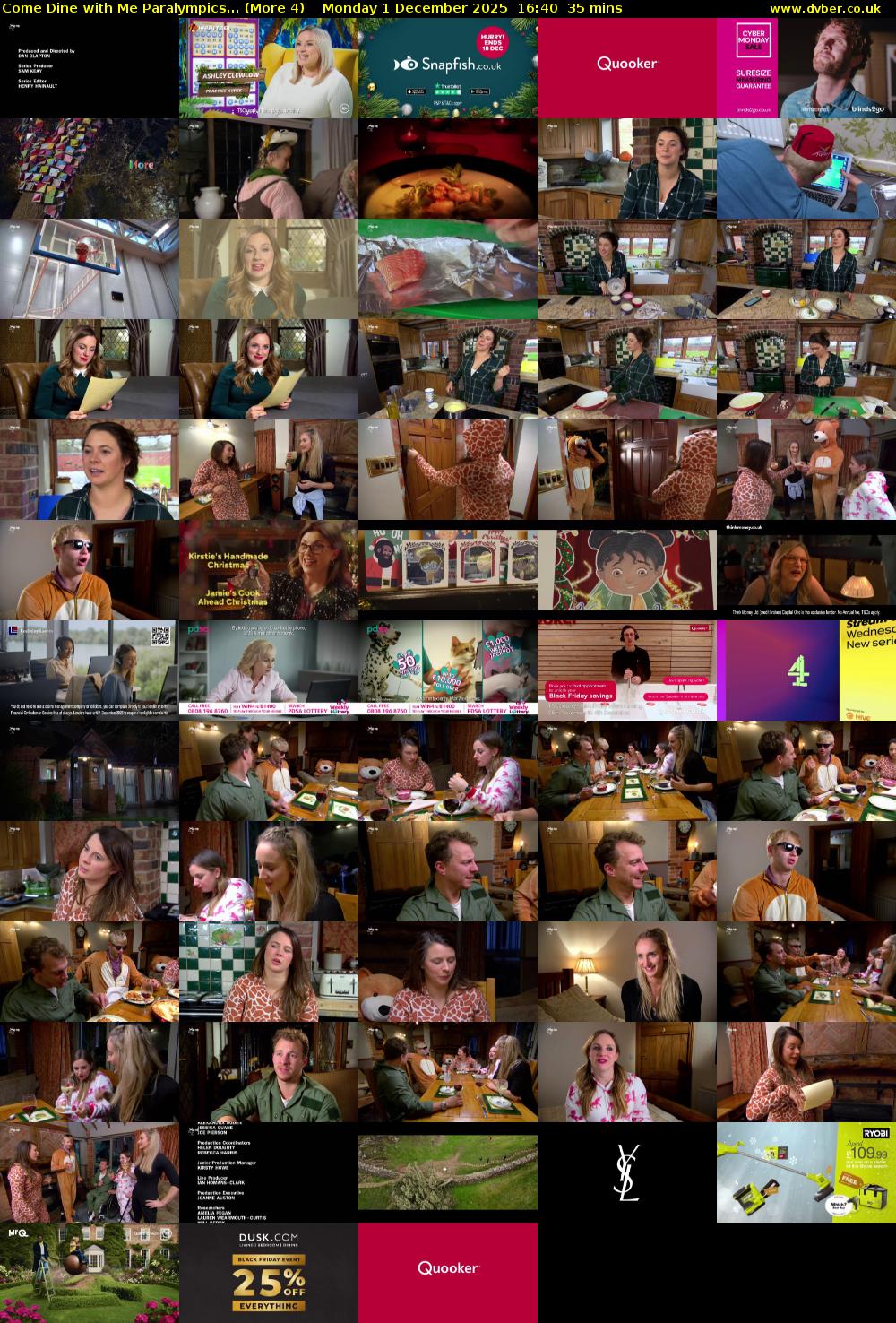 Come Dine with Me Paralympics... (More 4) Monday 1 December 2025 16:40 - 17:15