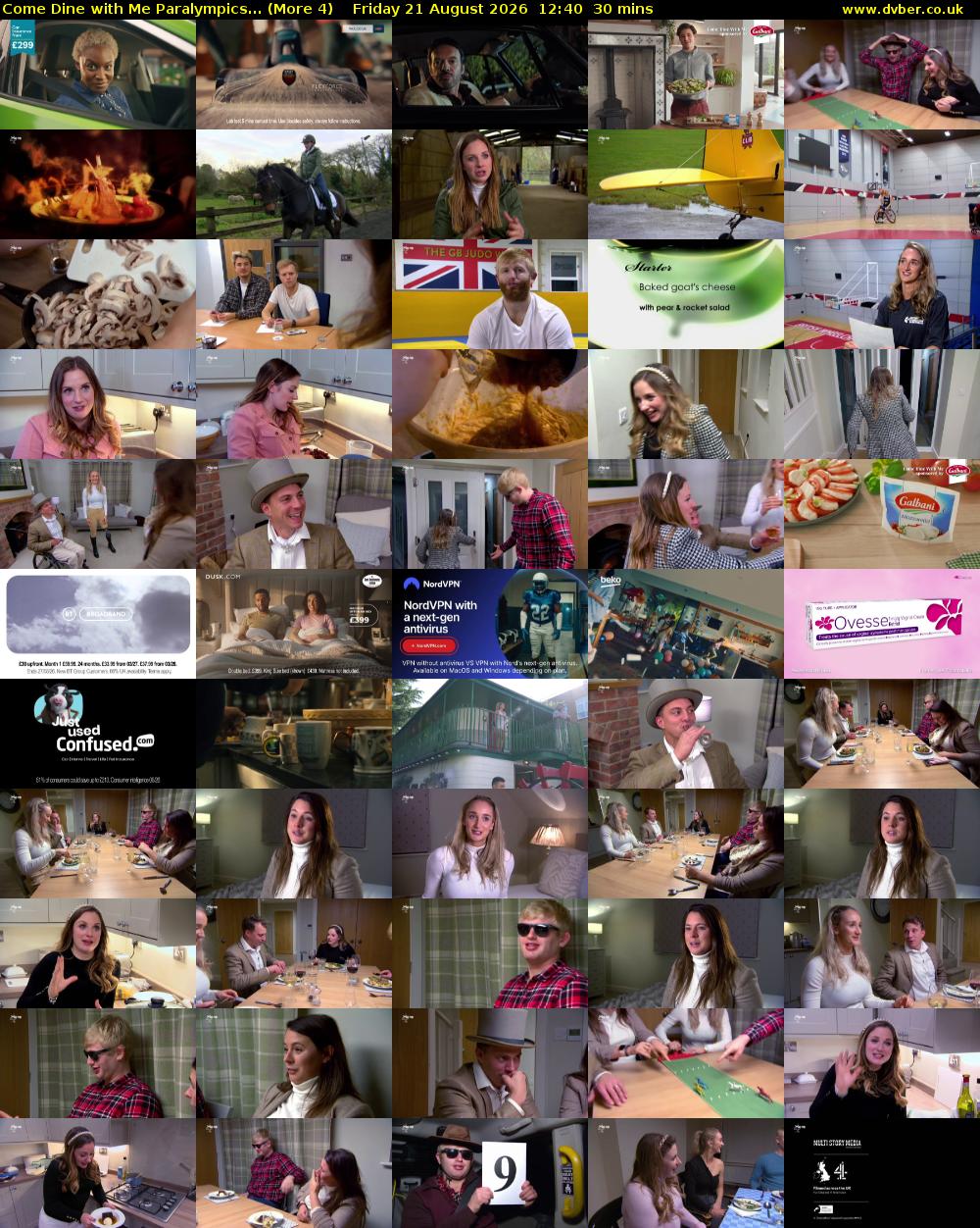 Come Dine with Me Paralympics... (More 4) Friday 21 August 2026 12:40 - 13:10