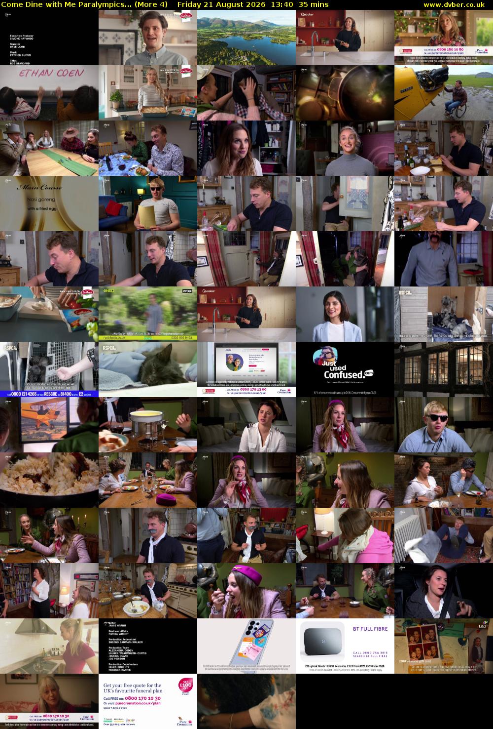 Come Dine with Me Paralympics... (More 4) Friday 21 August 2026 13:40 - 14:15
