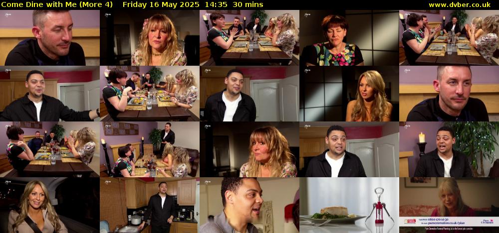 Come Dine with Me (More 4) Friday 16 May 2025 14:35 - 15:05