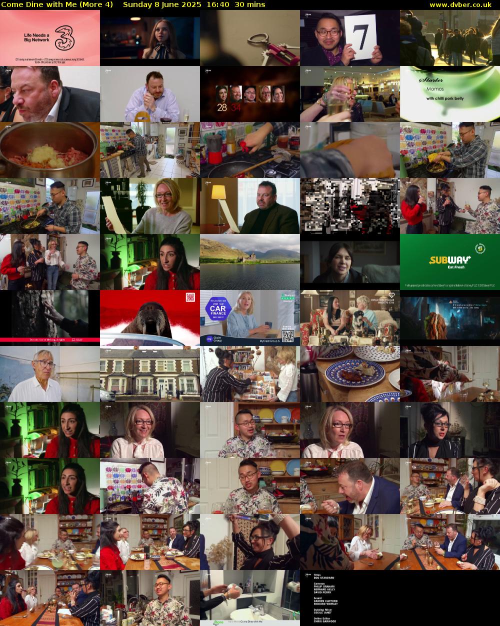 Come Dine with Me (More 4) Sunday 8 June 2025 16:40 - 17:10