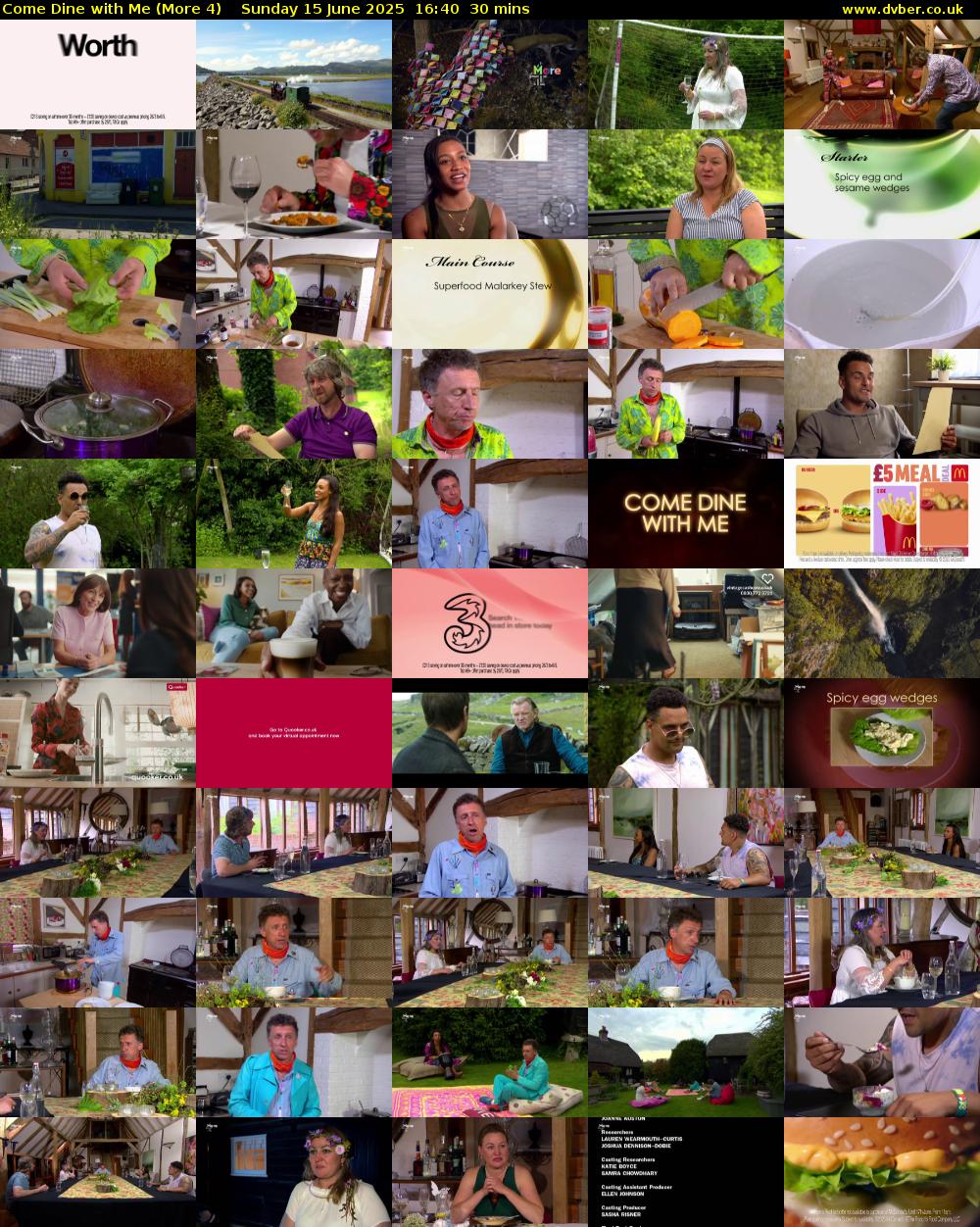 Come Dine with Me (More 4) Sunday 15 June 2025 16:40 - 17:10