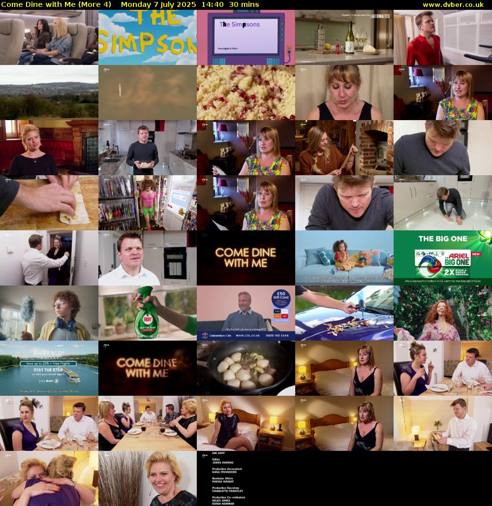 Come Dine with Me (More 4) Monday 7 July 2025 14:40 - 15:10