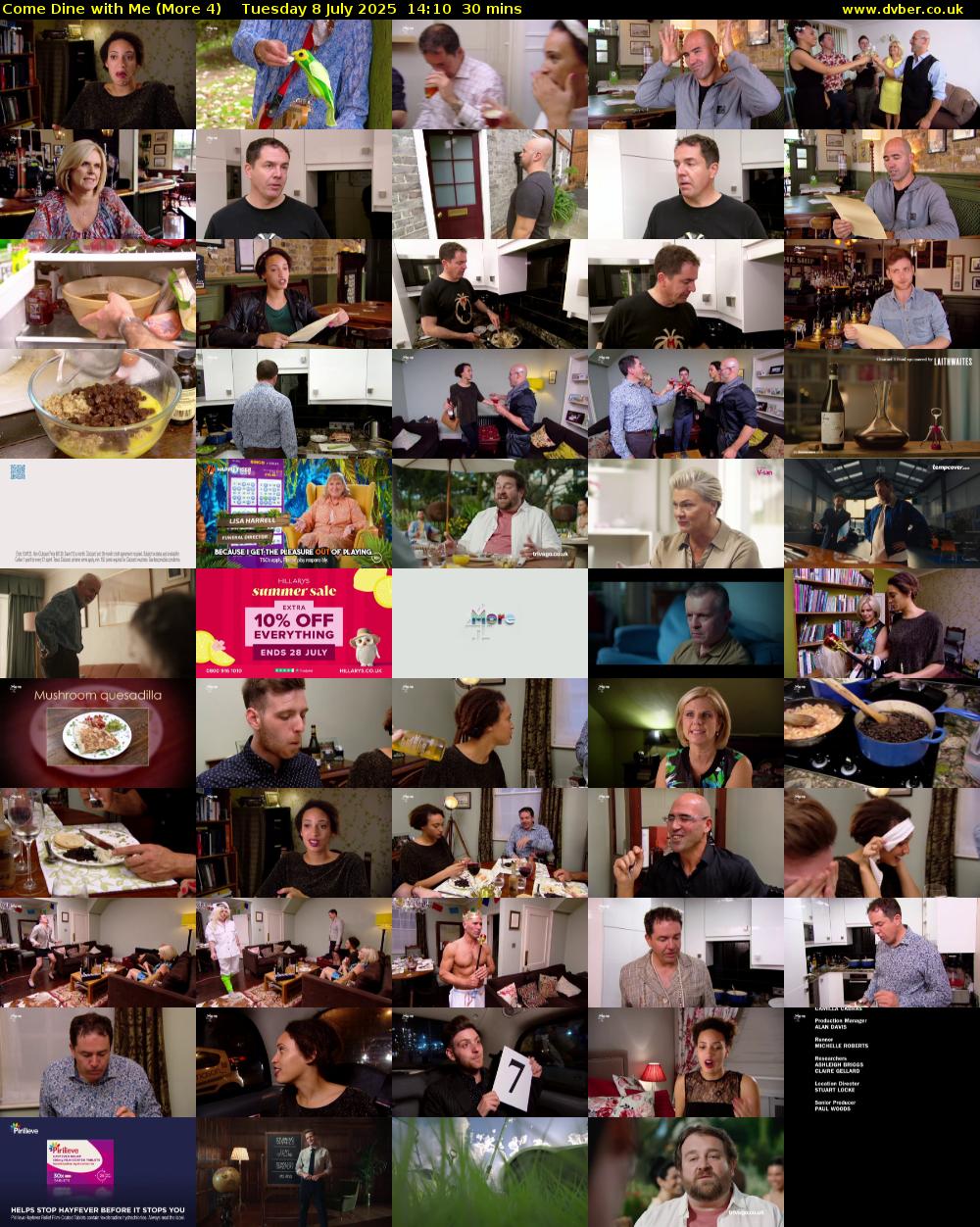 Come Dine with Me (More 4) Tuesday 8 July 2025 14:10 - 14:40