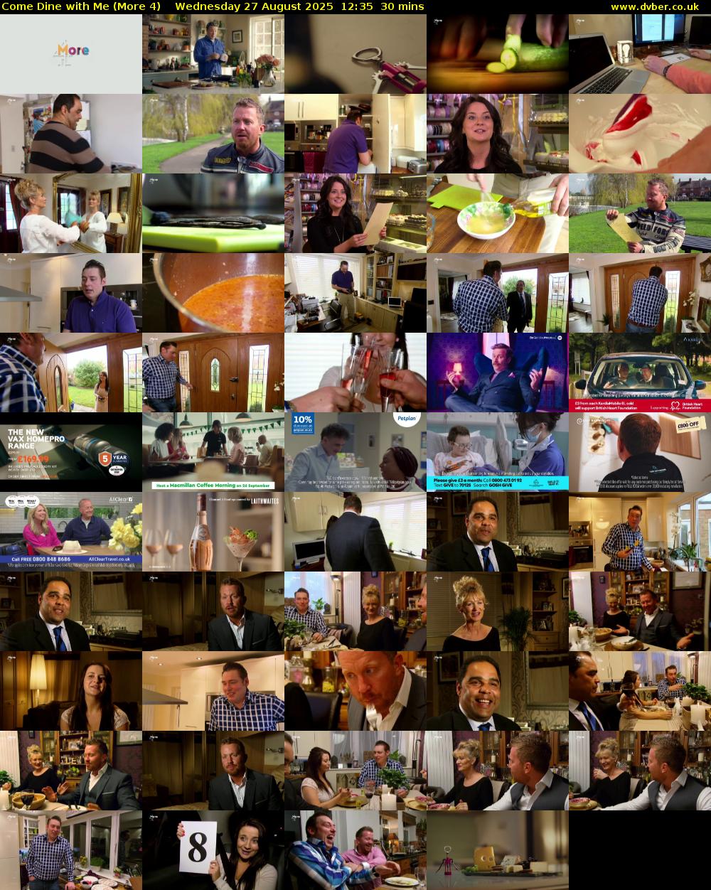 Come Dine with Me (More 4) Wednesday 27 August 2025 12:35 - 13:05