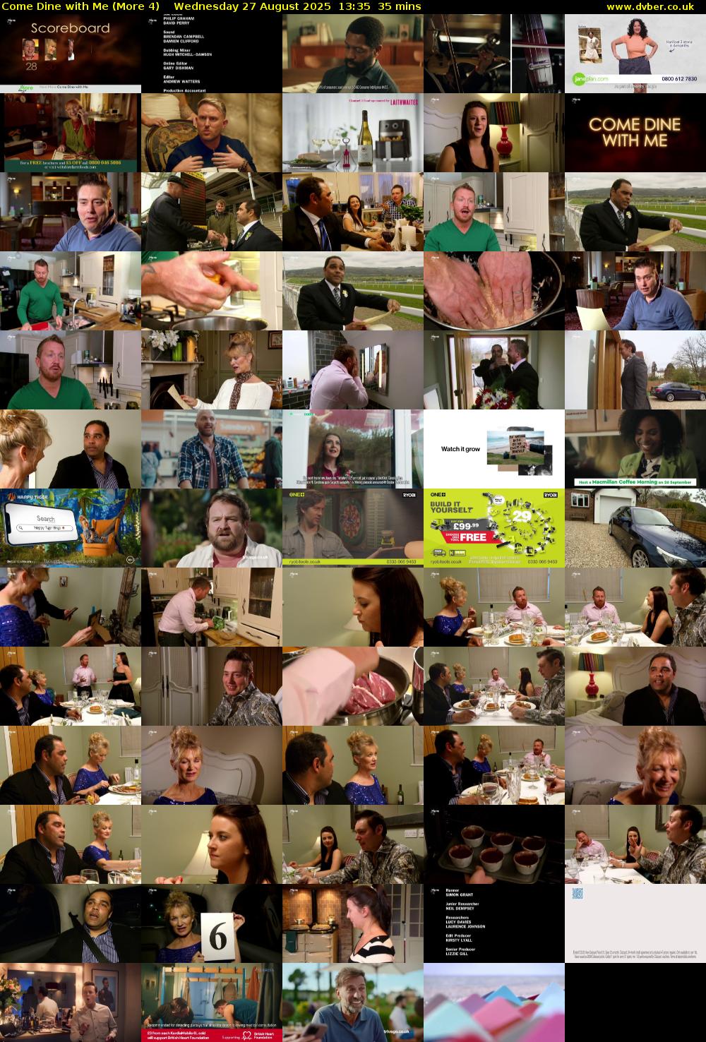 Come Dine with Me (More 4) Wednesday 27 August 2025 13:35 - 14:10