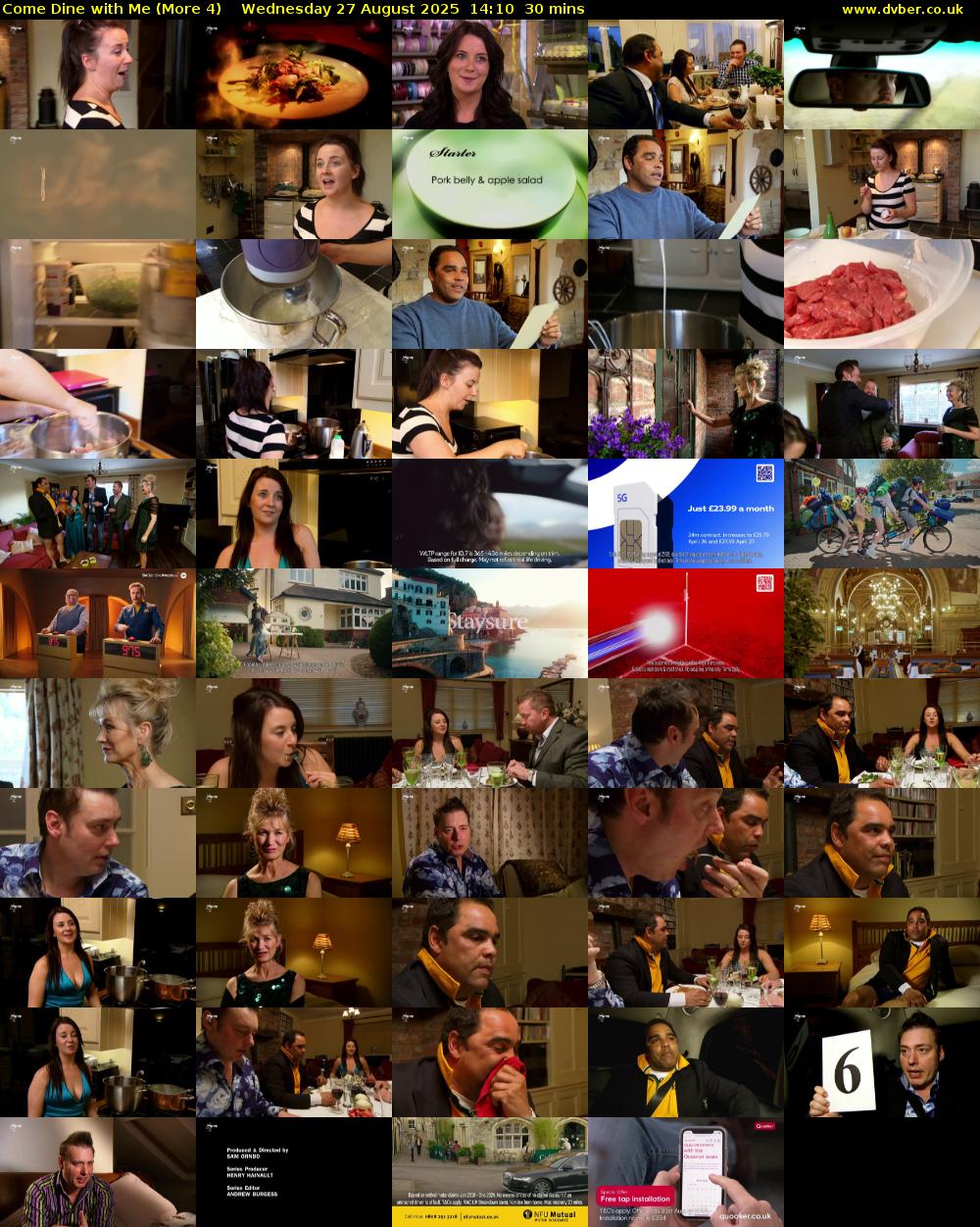 Come Dine with Me (More 4) Wednesday 27 August 2025 14:10 - 14:40