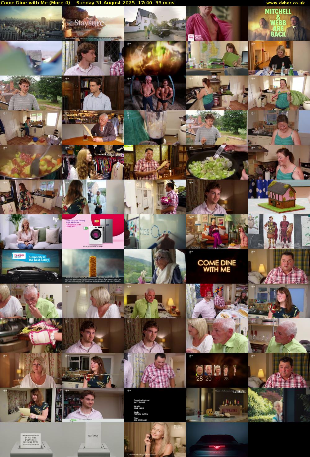 Come Dine with Me (More 4) Sunday 31 August 2025 17:40 - 18:15
