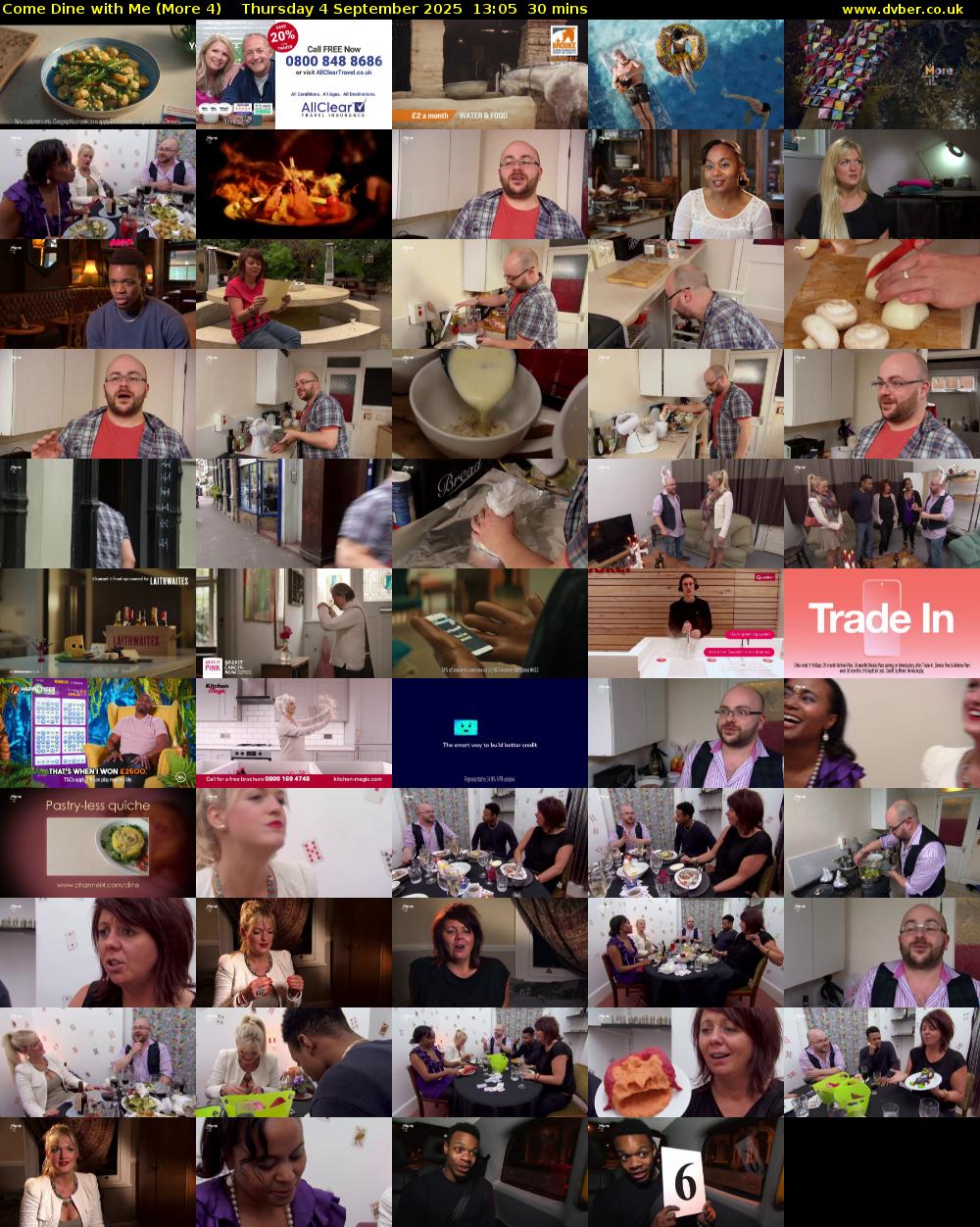 Come Dine with Me (More 4) Thursday 4 September 2025 13:05 - 13:35
