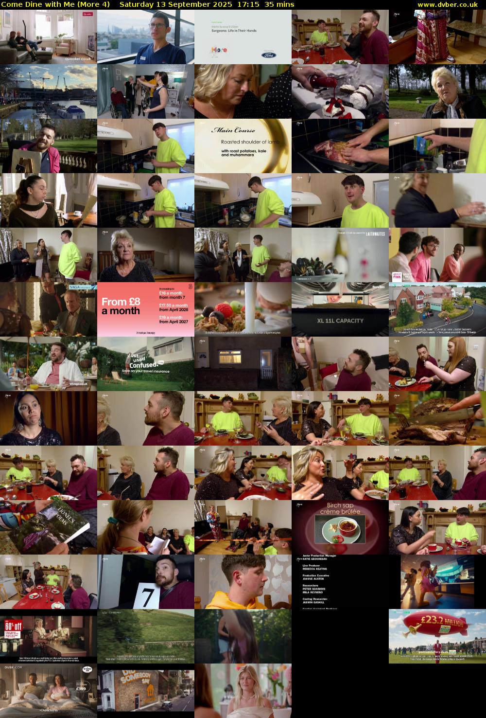 Come Dine with Me (More 4) Saturday 13 September 2025 17:15 - 17:50