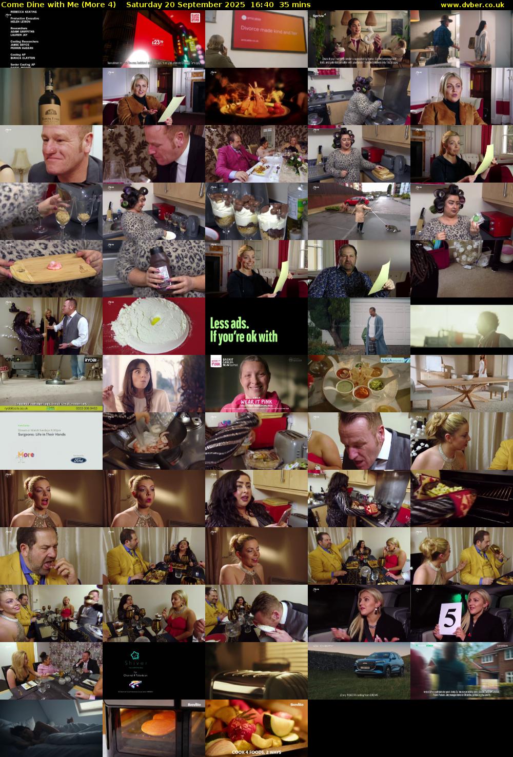 Come Dine with Me (More 4) Saturday 20 September 2025 16:40 - 17:15