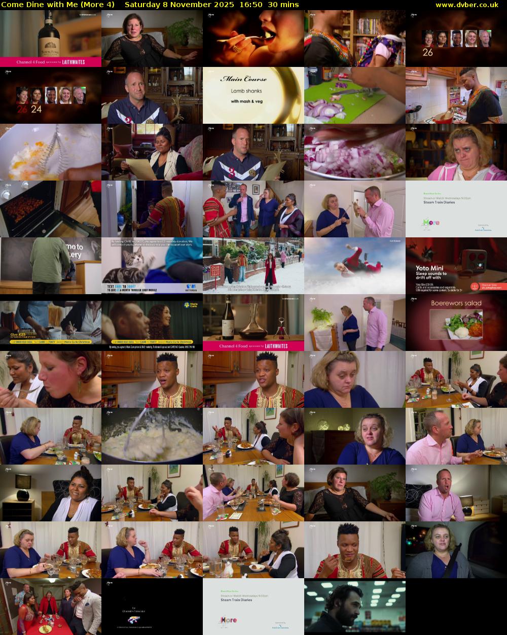 Come Dine with Me (More 4) Saturday 8 November 2025 16:50 - 17:20
