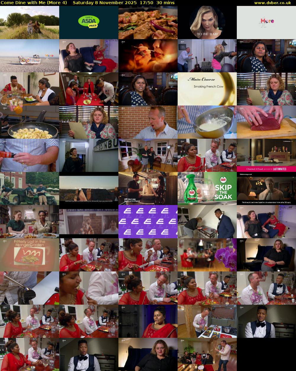 Come Dine with Me (More 4) Saturday 8 November 2025 17:50 - 18:20