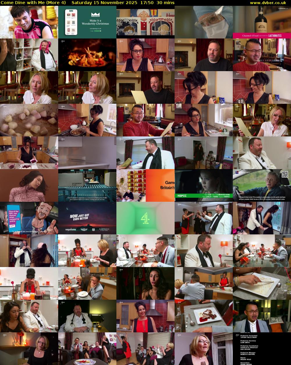 Come Dine with Me (More 4) Saturday 15 November 2025 17:50 - 18:20
