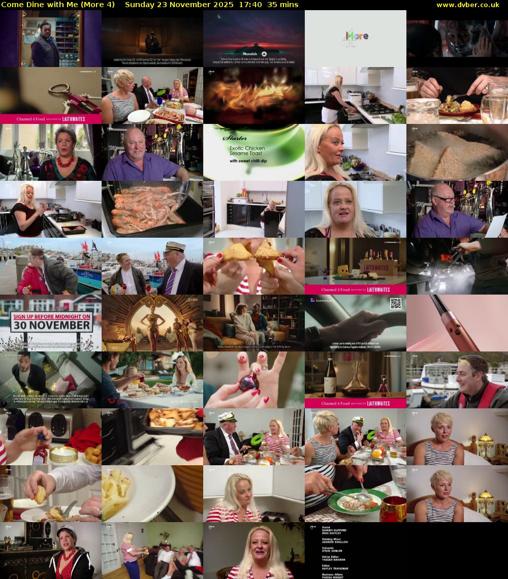 Come Dine with Me (More 4) Sunday 23 November 2025 17:40 - 18:15