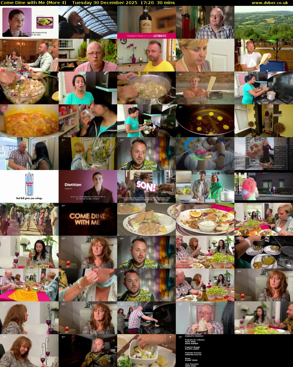 Come Dine with Me (More 4) Tuesday 30 December 2025 17:20 - 17:50
