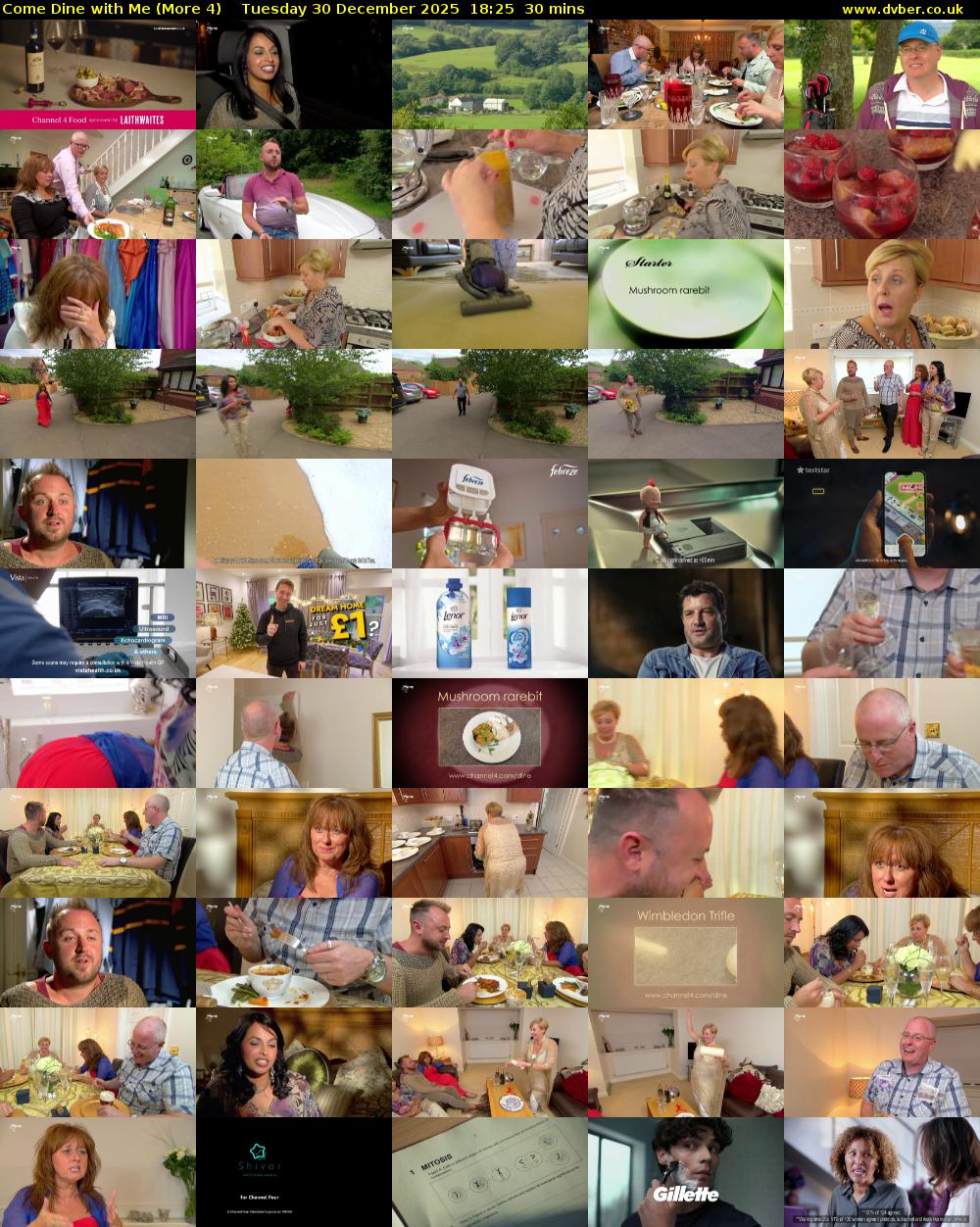 Come Dine with Me (More 4) Tuesday 30 December 2025 18:25 - 18:55