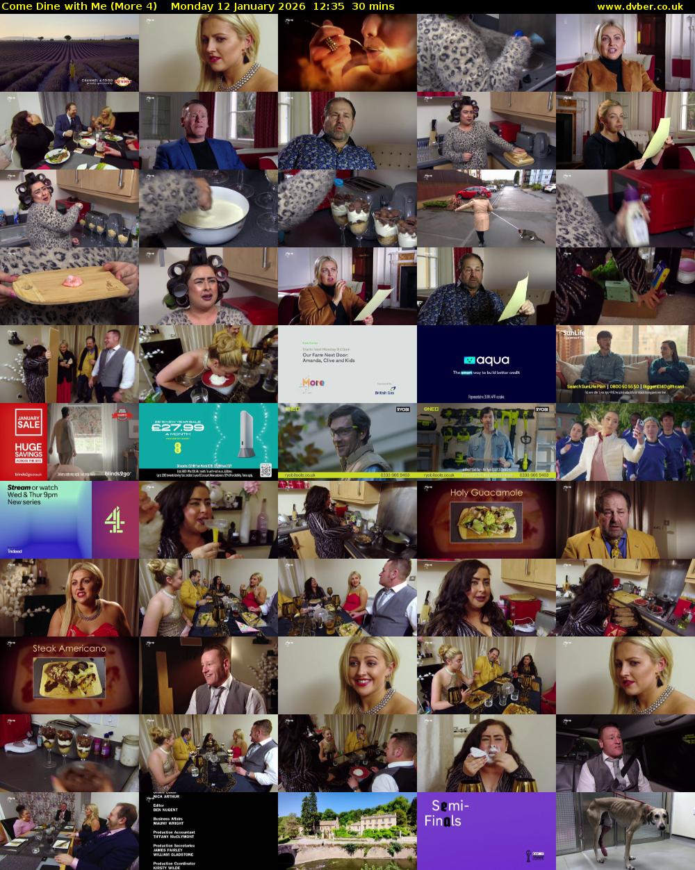 Come Dine with Me (More 4) Monday 12 January 2026 12:35 - 13:05