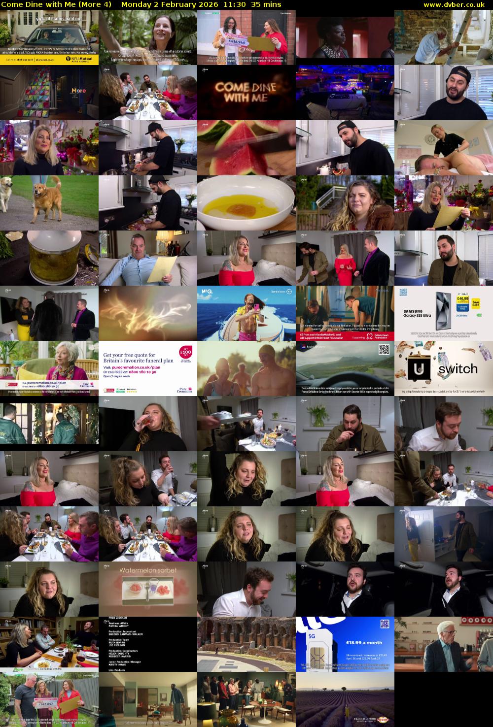 Come Dine with Me (More 4) Monday 2 February 2026 11:30 - 12:05