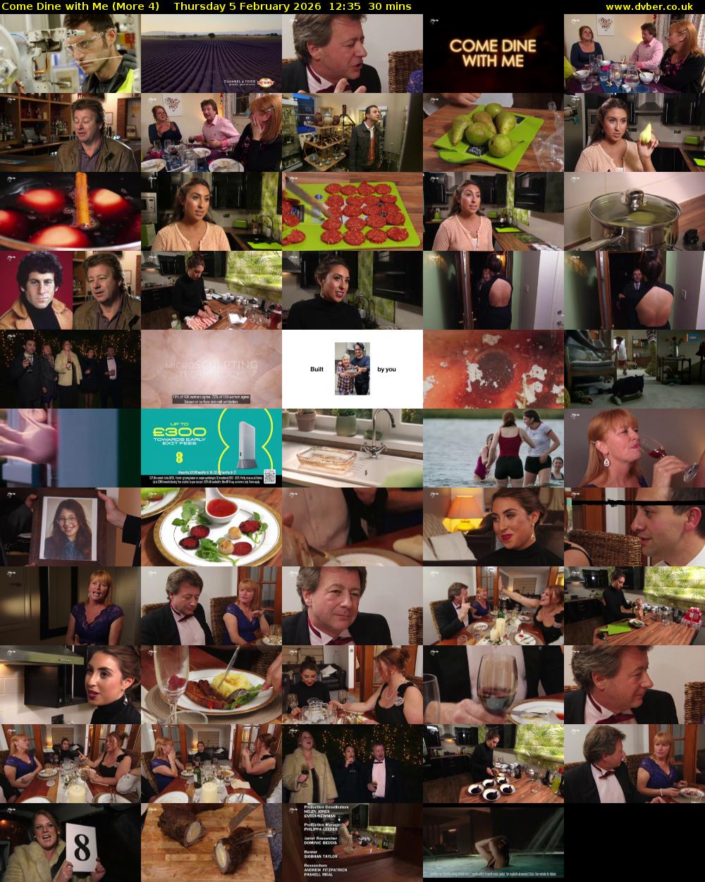 Come Dine with Me (More 4) Thursday 5 February 2026 12:35 - 13:05