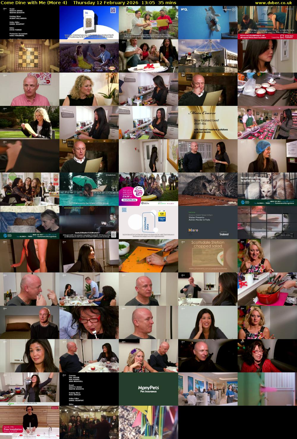 Come Dine with Me (More 4) Thursday 12 February 2026 13:05 - 13:40