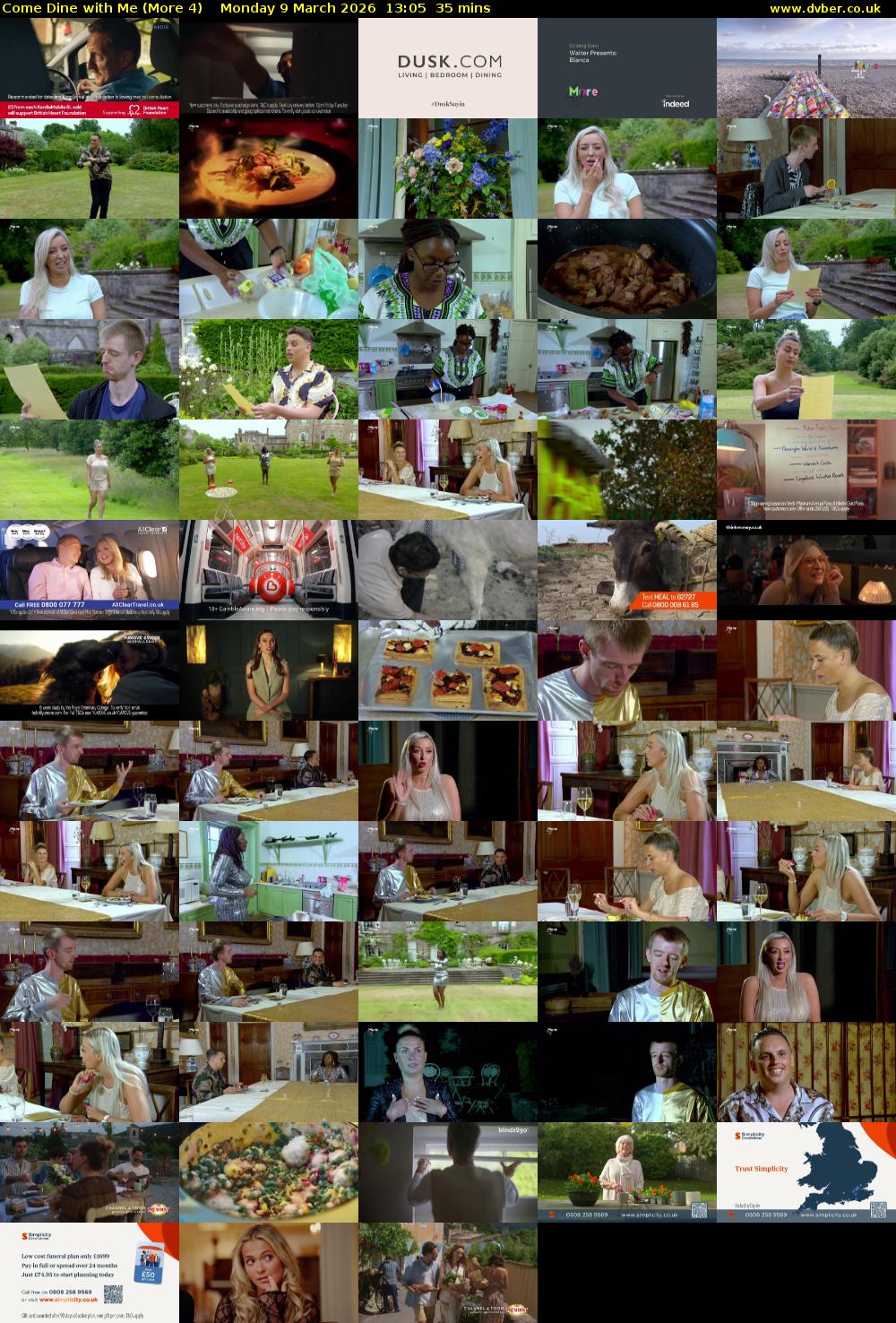 Come Dine with Me (More 4) Monday 9 March 2026 13:05 - 13:40