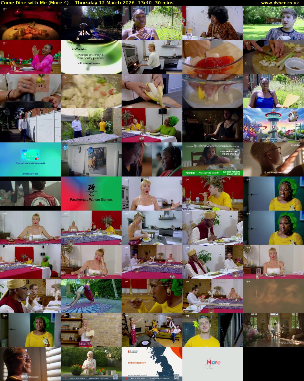 Come Dine with Me (More 4) Thursday 12 March 2026 13:40 - 14:10