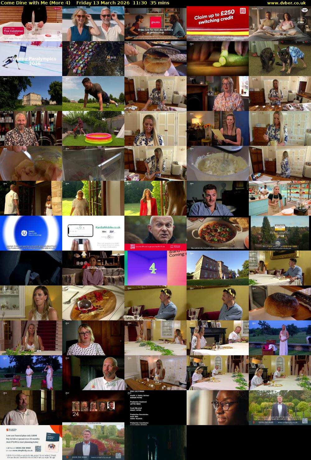 Come Dine with Me (More 4) Friday 13 March 2026 11:30 - 12:05