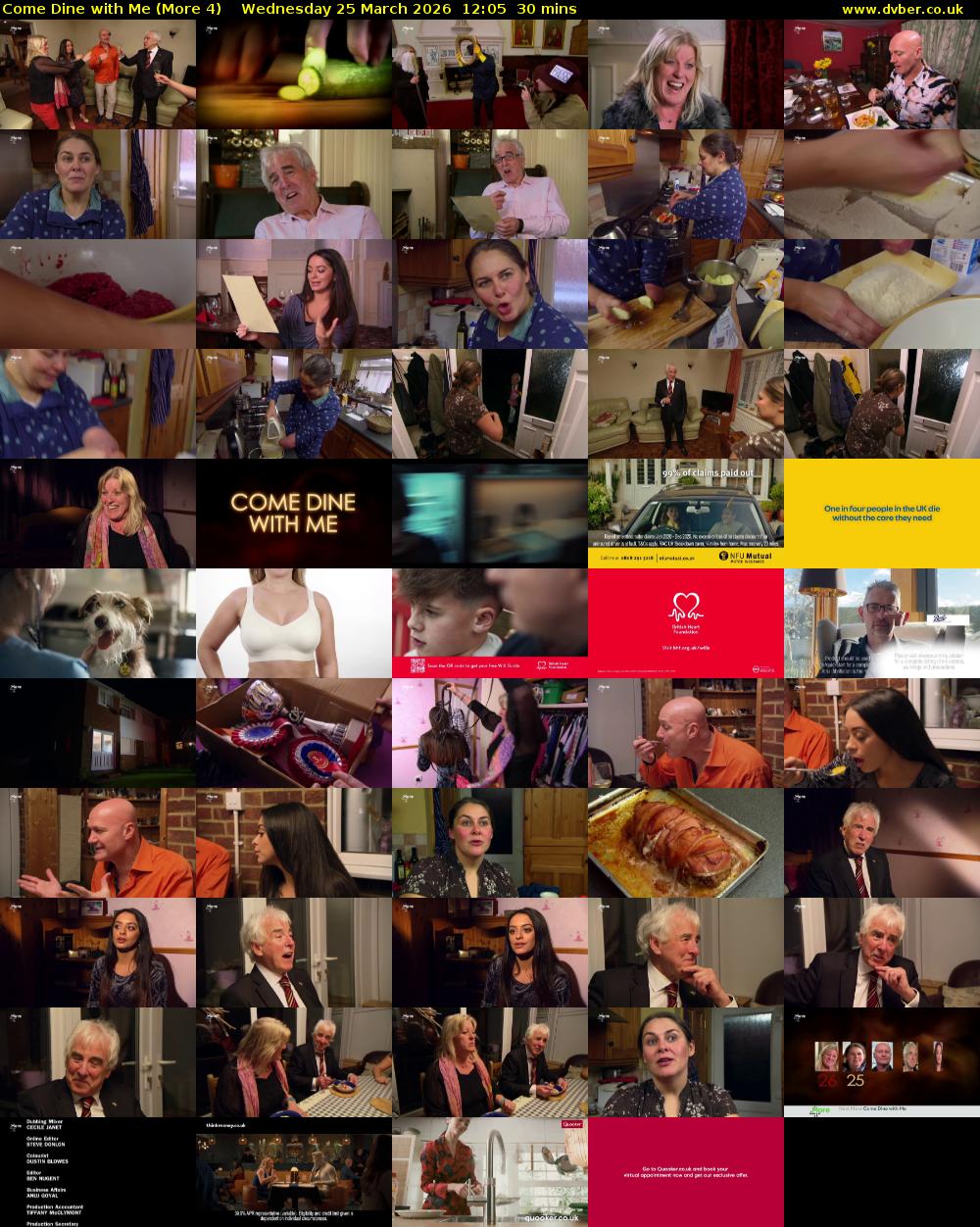 Come Dine with Me (More 4) Wednesday 25 March 2026 12:05 - 12:35