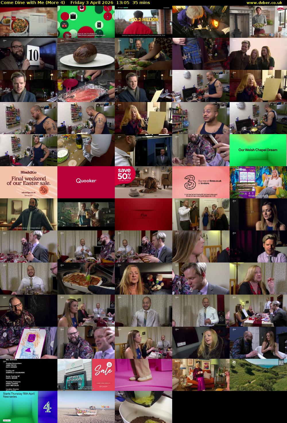 Come Dine with Me (More 4) Friday 3 April 2026 13:05 - 13:40
