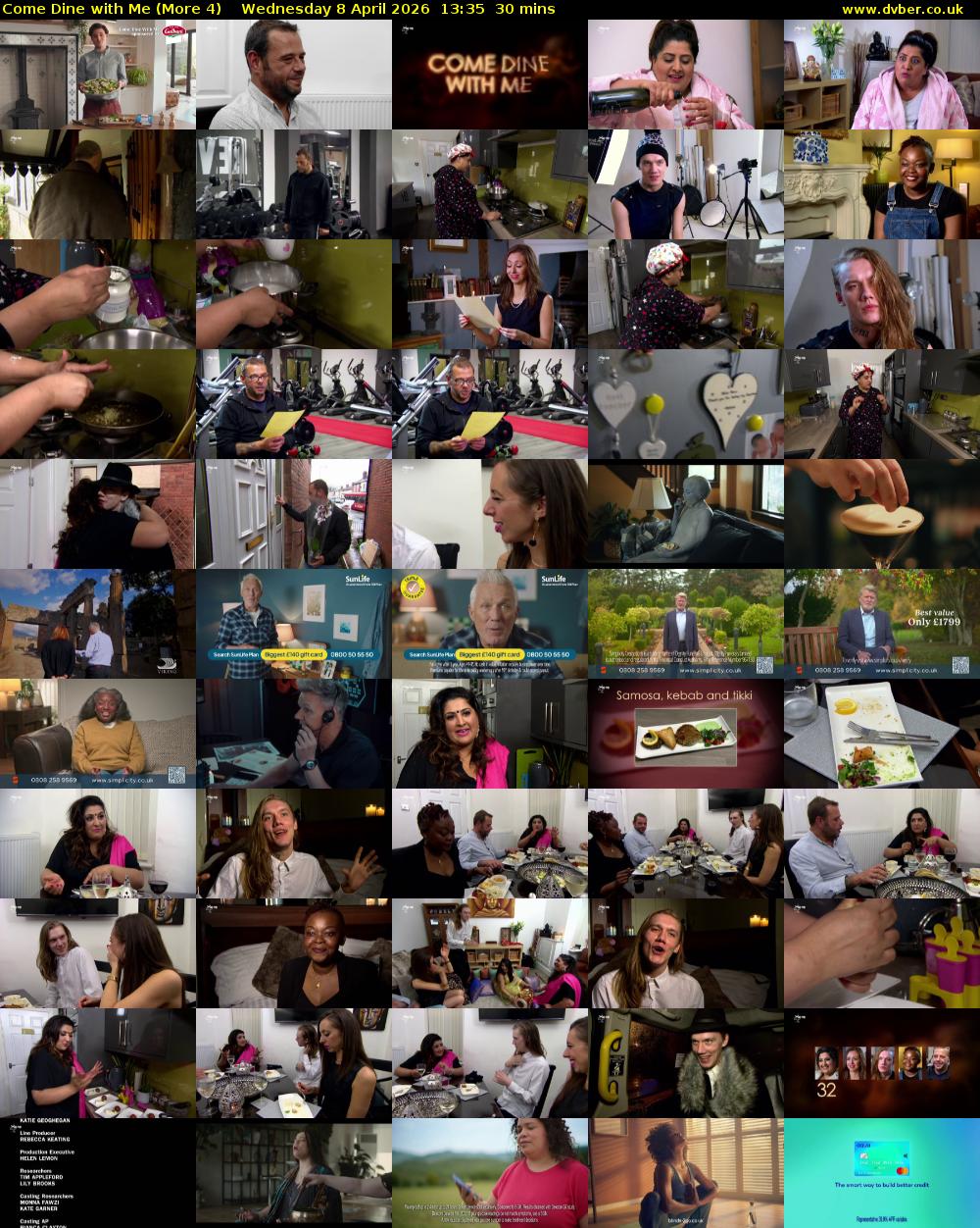 Come Dine with Me (More 4) Wednesday 8 April 2026 13:35 - 14:05