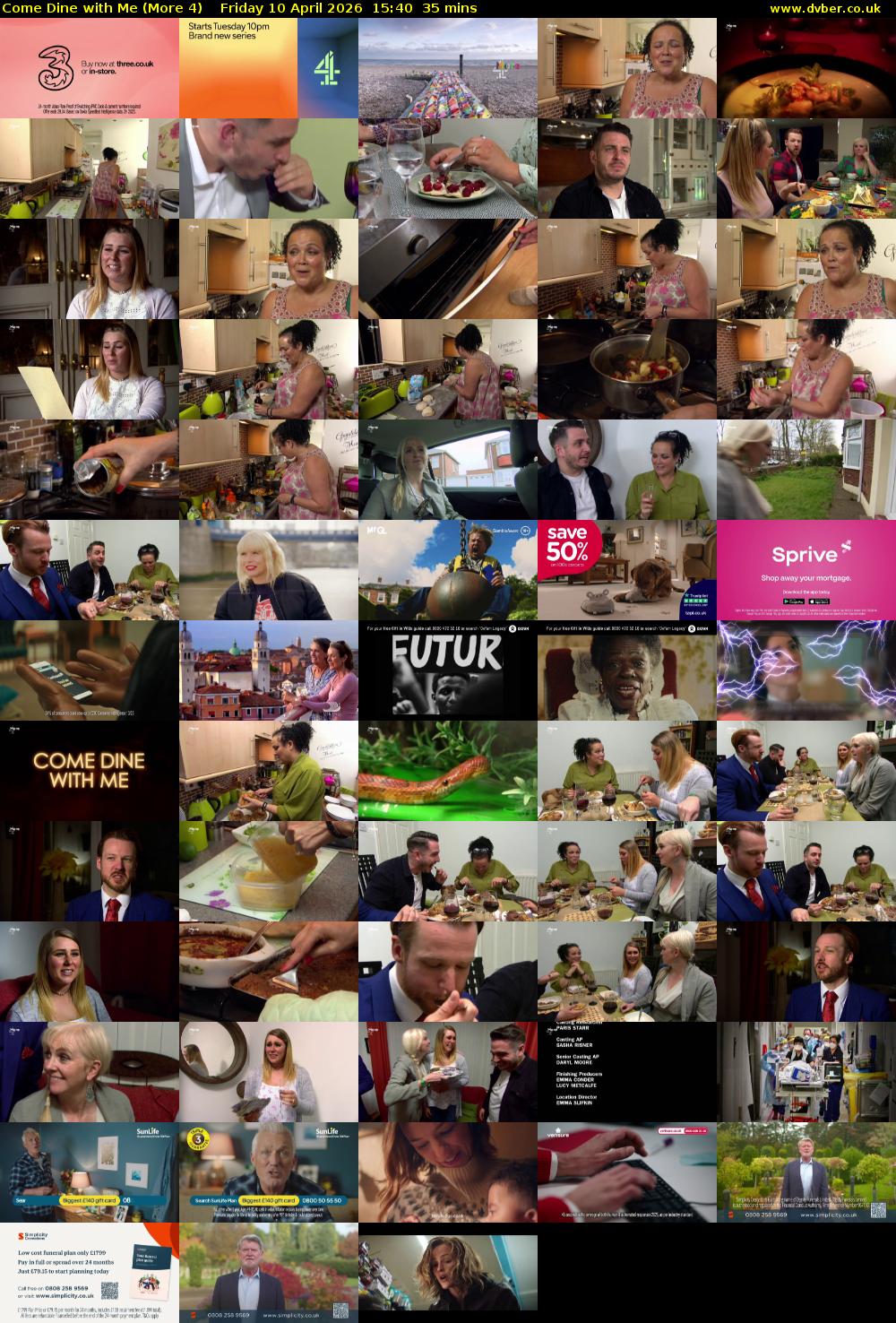 Come Dine with Me (More 4) Friday 10 April 2026 15:40 - 16:15