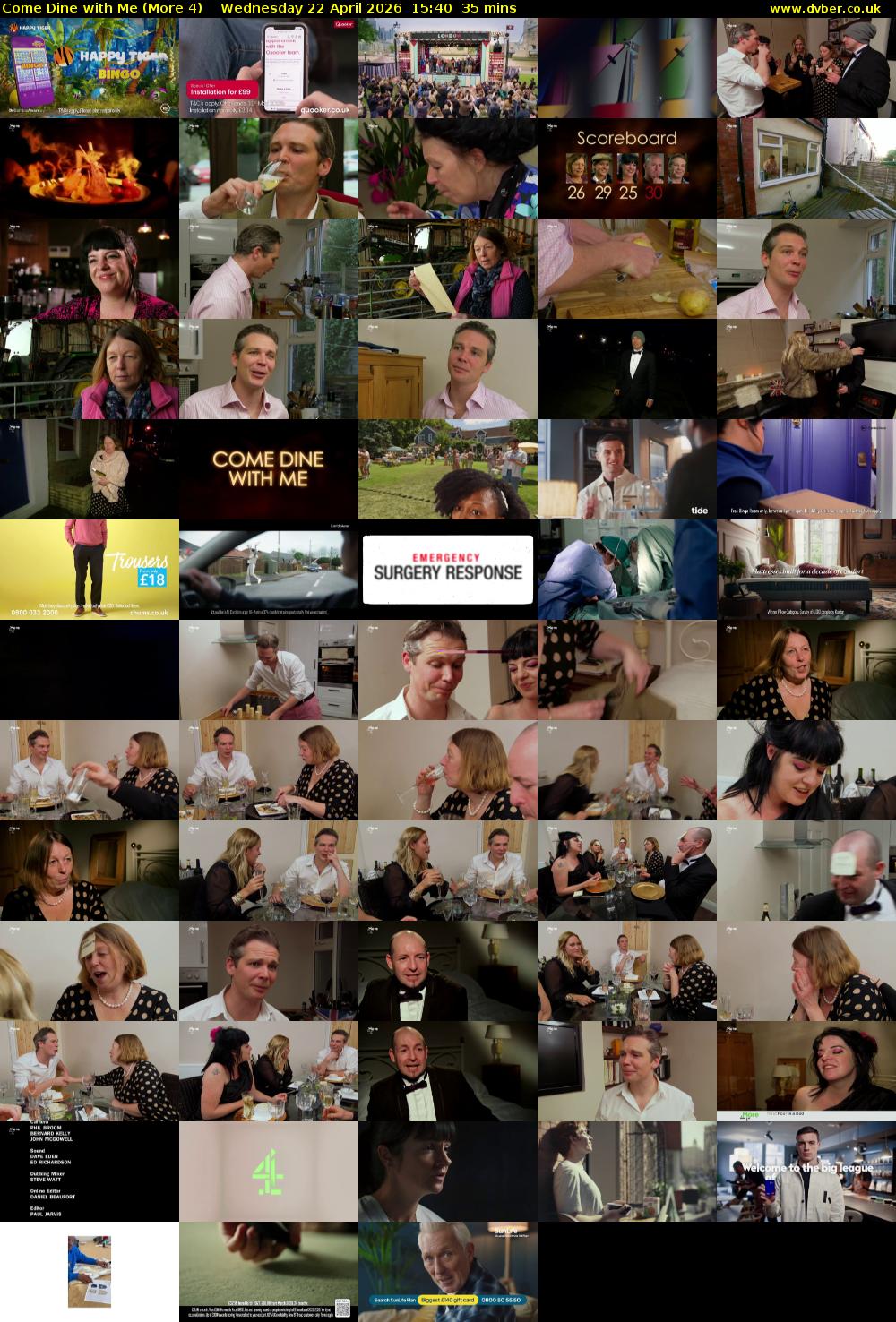 Come Dine with Me (More 4) Wednesday 22 April 2026 15:40 - 16:15