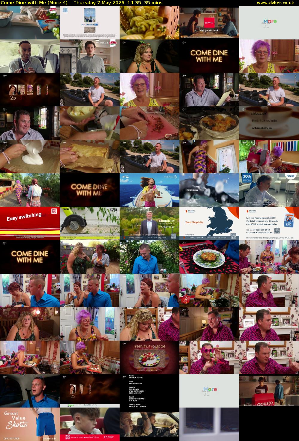 Come Dine with Me (More 4) Thursday 7 May 2026 14:35 - 15:10