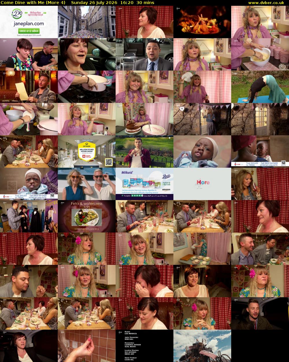 Come Dine with Me (More 4) Sunday 26 July 2026 16:20 - 16:50