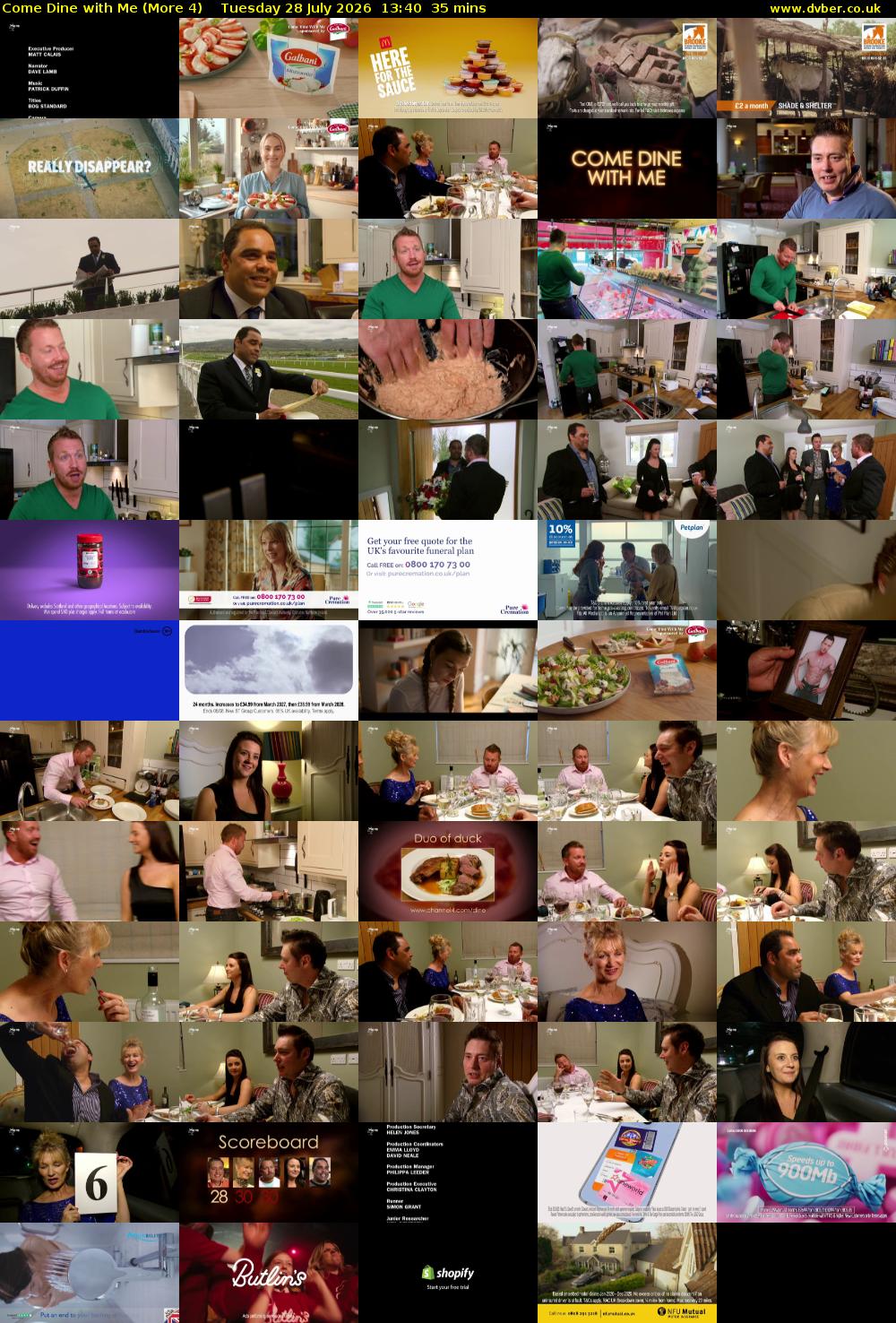 Come Dine with Me (More 4) Tuesday 28 July 2026 13:40 - 14:15