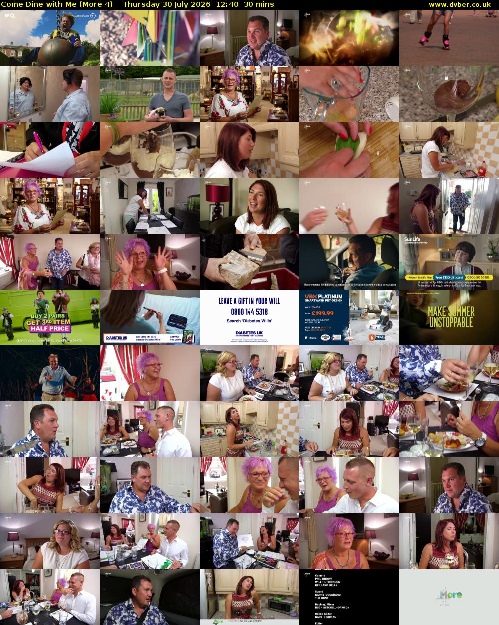Come Dine with Me (More 4) Thursday 30 July 2026 12:40 - 13:10
