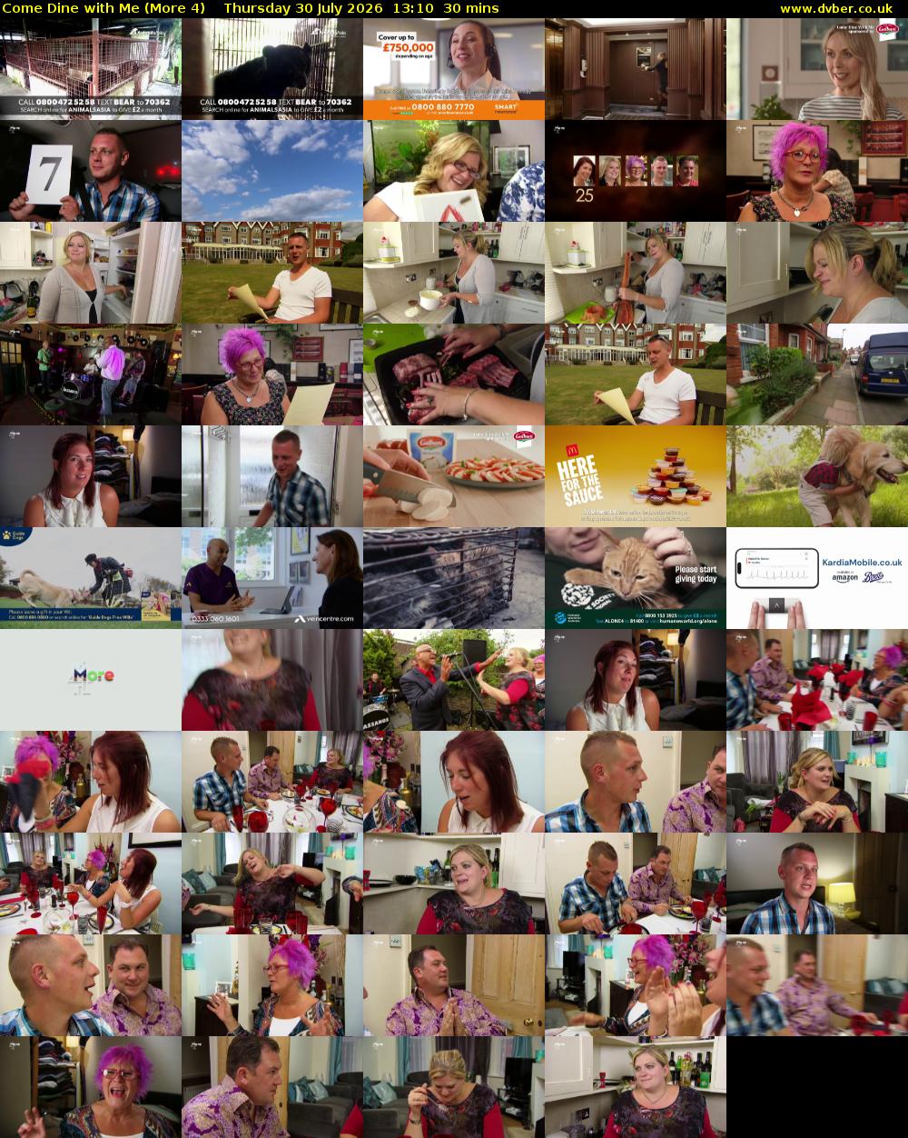 Come Dine with Me (More 4) Thursday 30 July 2026 13:10 - 13:40