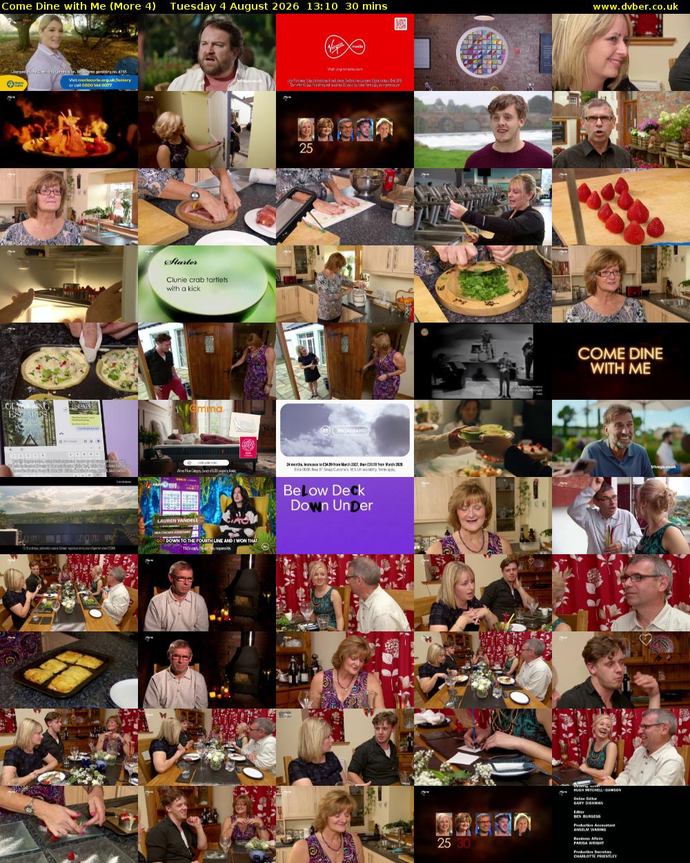 Come Dine with Me (More 4) Tuesday 4 August 2026 13:10 - 13:40